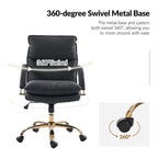 Leona Modern Faux Leather Adjustable Height Tilting Office Chair with Swivel Base by HULALA HOME