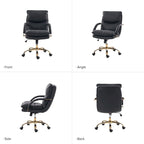 Leona Modern Faux Leather Adjustable Height Tilting Office Chair with Swivel Base by HULALA HOME