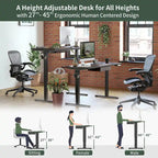 FEZIBO Standing Desk with Drawer, Adjustable Height Electric Stand up Desk, Sit Stand Home Office Desk, Ergonomic Workstation