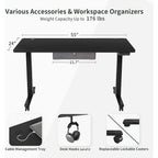 FEZIBO Standing Desk with Drawer, Adjustable Height Electric Stand up Desk, Sit Stand Home Office Desk, Ergonomic Workstation