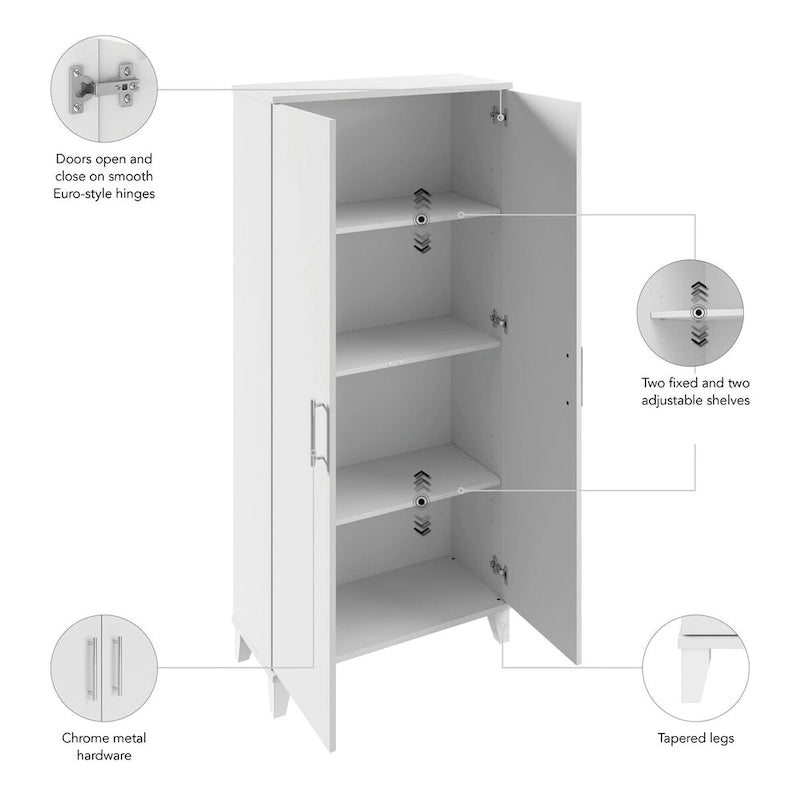 Somerset Tall Storage Cabinet with Doors and Shelves by Bush Furniture