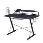 Techni Sport Carbon Computer Gaming Desk with Shelving