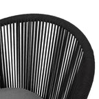 Christopher Knight Home Skycrest Ensemble de conversation 3 pièces d'extérieur en corde et verre avec coussin, Noir/Gris