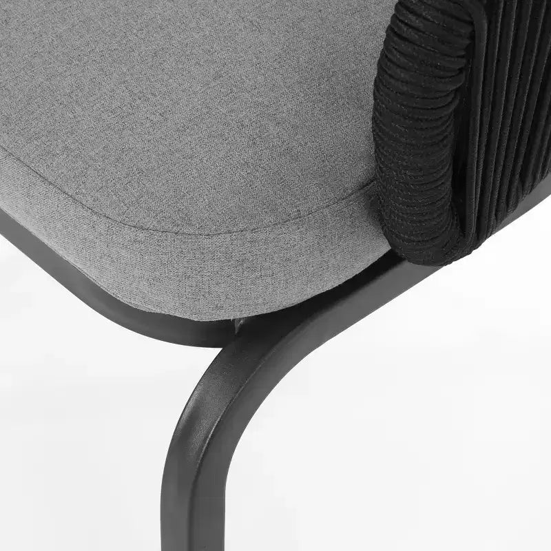 Christopher Knight Home Skycrest Ensemble de conversation 3 pièces d'extérieur en corde et verre avec coussin, Noir/Gris