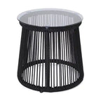 Christopher Knight Home Skycrest Ensemble de conversation 3 pièces d'extérieur en corde et verre avec coussin, Noir/Gris