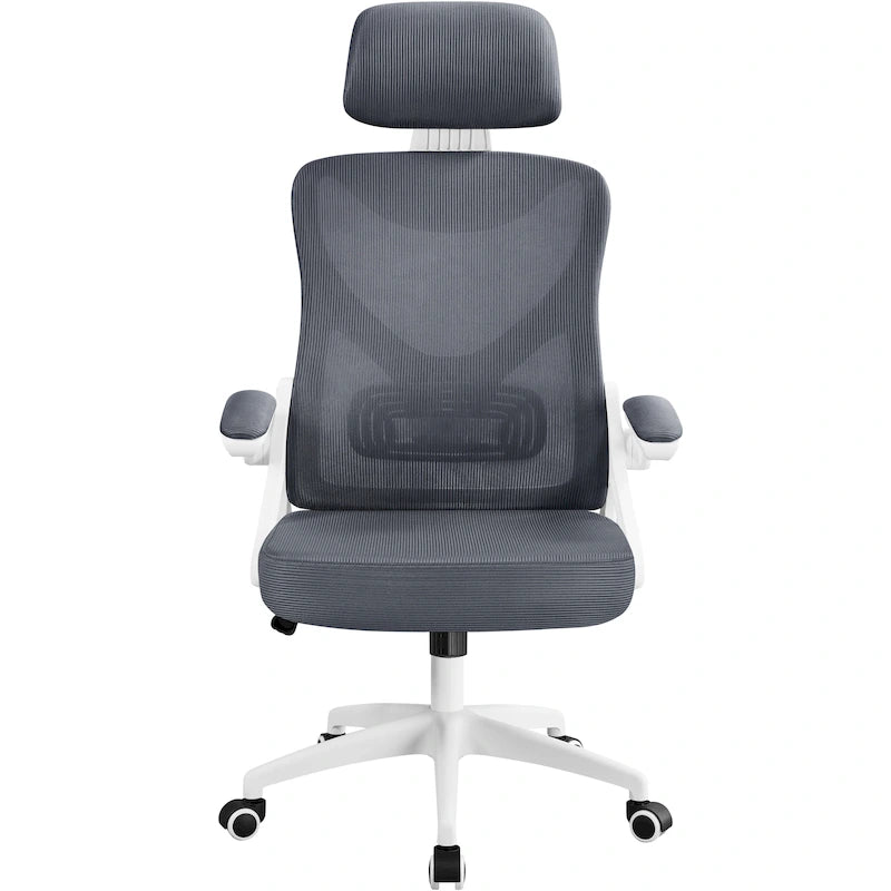 Yaheetech High Back Mesh Office Chair with Flip-up Armrest Ergonomic Desk Chair - N/A