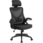 Yaheetech High Back Mesh Office Chair with Flip-up Armrest Ergonomic Desk Chair - N/A