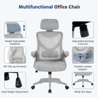 Yaheetech High Back Mesh Office Chair with Flip-up Armrest Ergonomic Desk Chair - N/A