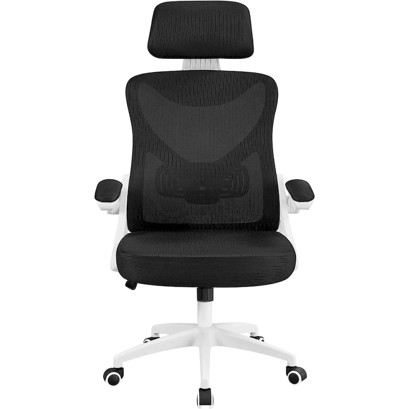 Yaheetech High Back Mesh Office Chair with Flip-up Armrest Ergonomic Desk Chair - N/A