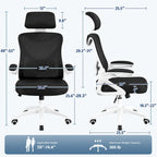 Yaheetech High Back Mesh Office Chair with Flip-up Armrest Ergonomic Desk Chair - N/A