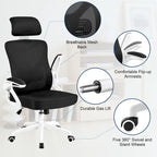 Yaheetech High Back Mesh Office Chair with Flip-up Armrest Ergonomic Desk Chair - N/A