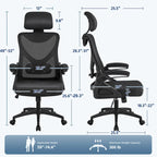 Yaheetech High Back Mesh Office Chair with Flip-up Armrest Ergonomic Desk Chair - N/A