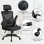 Yaheetech High Back Mesh Office Chair with Flip-up Armrest Ergonomic Desk Chair - N/A