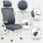 Yaheetech High Back Mesh Office Chair with Flip-up Armrest Ergonomic Desk Chair - N/A