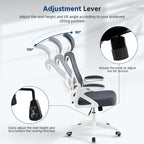 Yaheetech High Back Mesh Office Chair with Flip-up Armrest Ergonomic Desk Chair - N/A