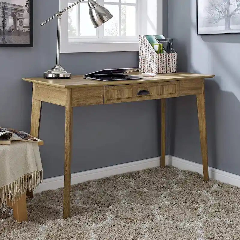 Caffoz Home Office Modern Writing Desk with Drawer and USB Hub