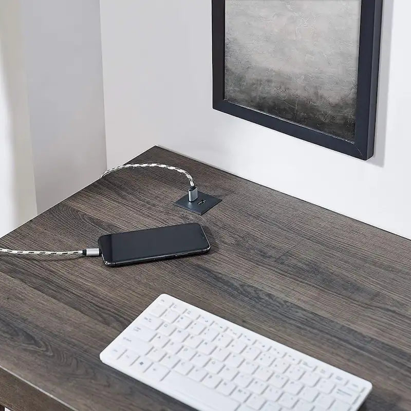 Caffoz Home Office Modern Writing Desk with Drawer and USB Hub