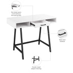 Bush Furniture Steele 40W Writing Computer Desk with Storage