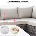 Marlton 7pc Wicker Outdoor Patio Furniture Set Conversation Sofa Set with a Fire Pit and Cushions