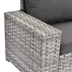 Marlton 9pc Wicker Outdoor Patio Furniture Set Conversation Sofa Sectional with Swivel Chairs and Cushions