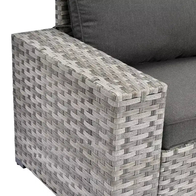 Marlton 9pc Wicker Outdoor Patio Furniture Set Conversation Sofa Sectional with Swivel Chairs and Cushions