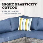 Marlton 9pc Wicker Outdoor Patio Furniture Set Conversation Sofa Sectional with Swivel Chairs and Cushions