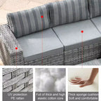 Marlton 9pc Wicker Outdoor Patio Furniture Set Conversation Sofa Sectional with Swivel Chairs and Cushions