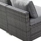 Ensemble de mobilier de jardin 5 pièces en osier Venise – Canapé de conversation avec table et coussins