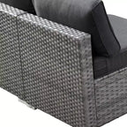 Ensemble de mobilier de jardin 5 pièces en osier Venise – Canapé de conversation avec table et coussins