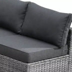 Ovios Venice 11pc Wicker Outdoor Patio Furniture Set Conversation Sofa with a Metal Fire Pit, Swivel Chairs and Cushions