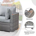 Ovios Venice 9pc Wicker Outdoor Patio Furniture Set Conversation Sofa Sectional with a Swivel Chair and Cushions