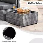 Ovios Venice 9pc Wicker Outdoor Patio Furniture Set Conversation Sofa Sectional with a Swivel Chair and Cushions