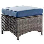Ensemble de conversation 7 pièces Ovios Orlando en rotin gris pour patio extérieur avec coussins