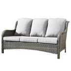 Ensemble de conversation 7 pièces Ovios Orlando en rotin gris pour patio extérieur avec coussins