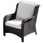 Ensemble de conversation 7 pièces Ovios Orlando en rotin gris pour patio extérieur avec coussins