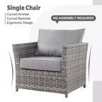 Ovios Tenaya 10pc Wicker Outdoor Patio Furniture Set Conversation Sofa with a Storage Fire Pit, Swivel Chairs and Cushions