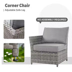 Ovios Tenaya 10pc Wicker Outdoor Patio Furniture Set Conversation Sofa with a Storage Fire Pit, Swivel Chairs and Cushions