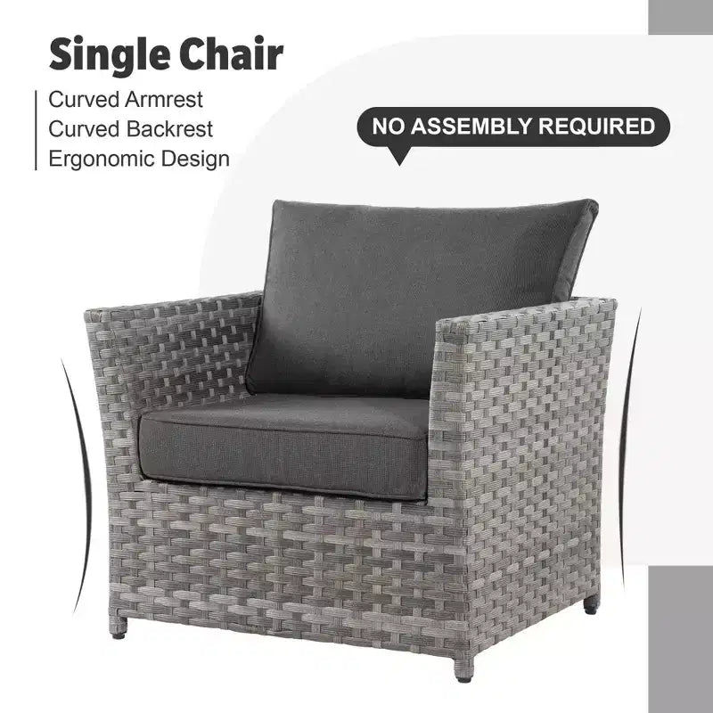 Ovios Tenaya 10pc Wicker Outdoor Patio Furniture Set Conversation Sofa with a Storage Fire Pit, Swivel Chairs and Cushions