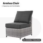 Ovios Tenaya 10pc Wicker Outdoor Patio Furniture Set Conversation Sofa with a Storage Fire Pit, Swivel Chairs and Cushions