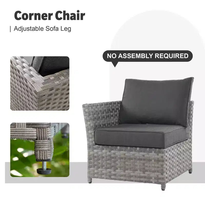 Ovios Tenaya 10pc Wicker Outdoor Patio Furniture Set Conversation Sofa with a Storage Fire Pit, Swivel Chairs and Cushions