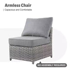Tenaya 10pc Wicker Outdoor Patio Furniture Set Conversation Sofa with a Metal Fire Pit, Swivel Chairs and Cushions