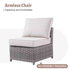 Tenaya 10pc Wicker Outdoor Patio Furniture Set Conversation Sofa with a Metal Fire Pit, Swivel Chairs and Cushions