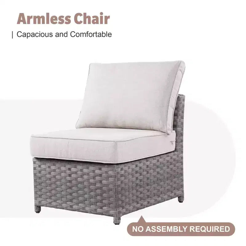 Tenaya 10pc Wicker Outdoor Patio Furniture Set Conversation Sofa with a Metal Fire Pit, Swivel Chairs and Cushions