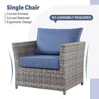 Tenaya 13pc Wicker Outdoor Patio Furniture Set Conversation Sofa with a Metal Fire Pit and Cushions