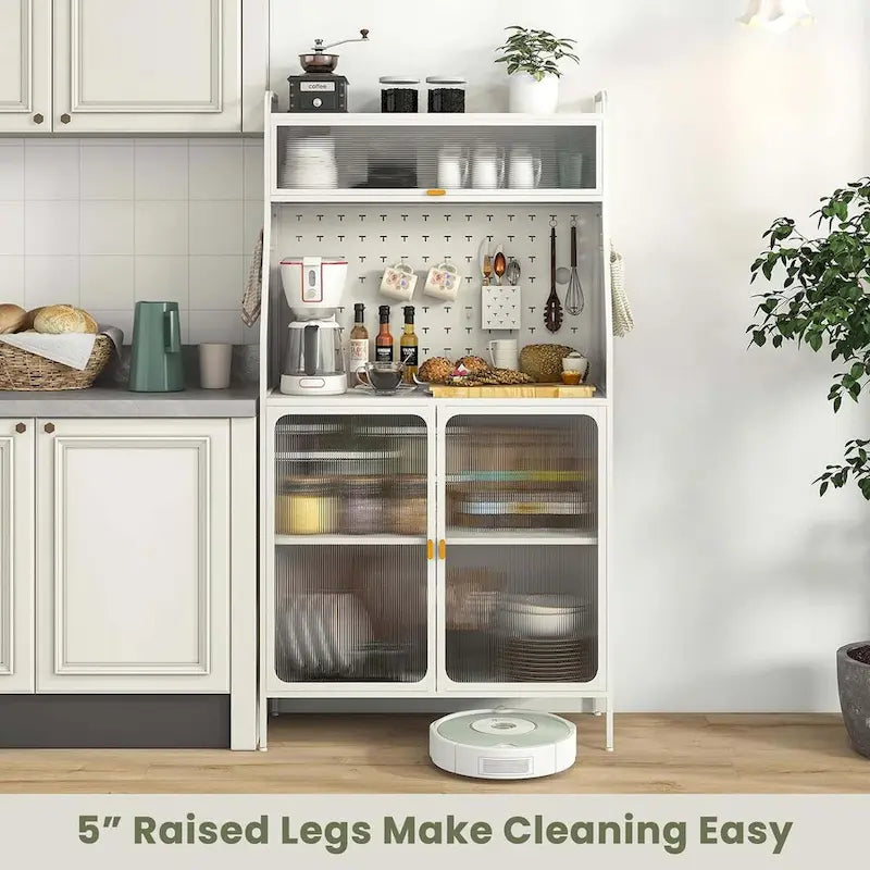63.5 H Kitchen Buffet Cabinet Pantry Organizers Standing Bakers Rack
