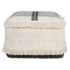 HomeRoots 18 White 100% Cotton Ottoman