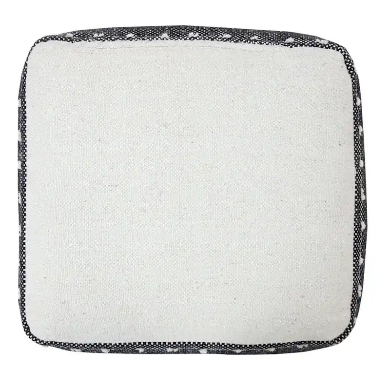 HomeRoots 18 White 100% Cotton Ottoman