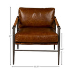 McBeal Leather Occasional Chair, Chocolate