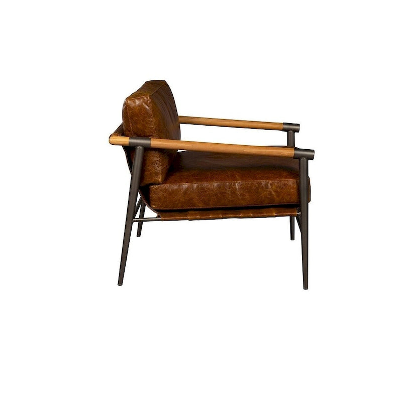 McBeal Leather Occasional Chair, Chocolate