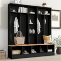 Porte-manteau de hall Merax large avec banc de rangement